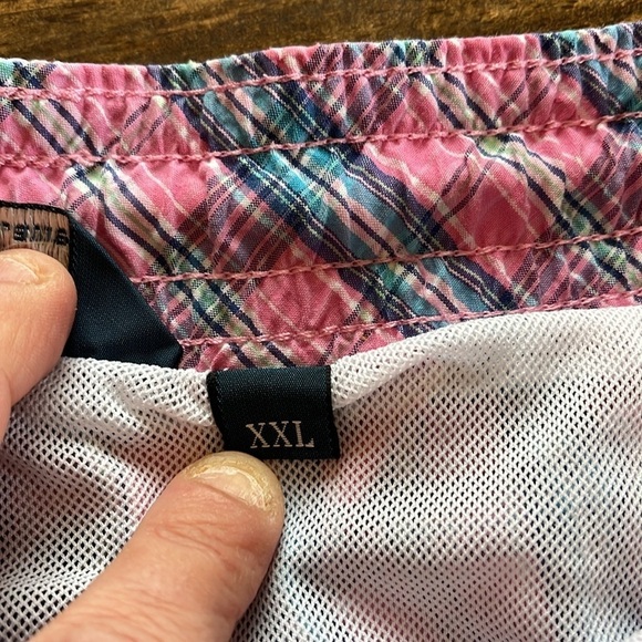 Polo Ralph Lauren Mesh Lined Elastic Waist Swim Bottom Pink Plaid Mens XXL - Picture 8 of 11